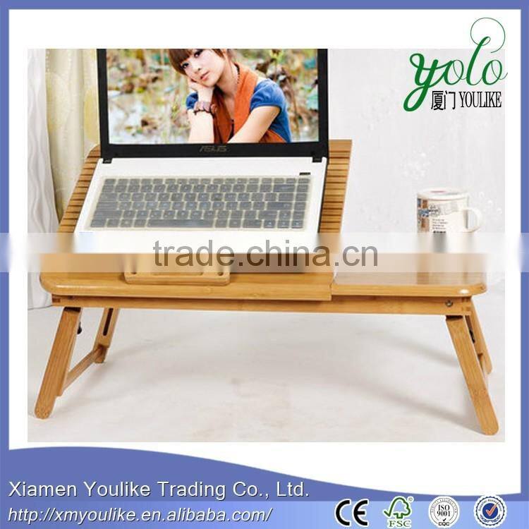 Heat dissipation design home Bamboo folding desk bamboo PC/computer desk