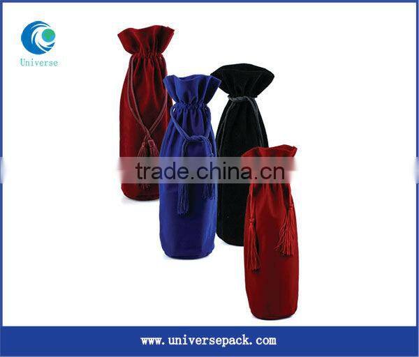 customized velvet wine pouch