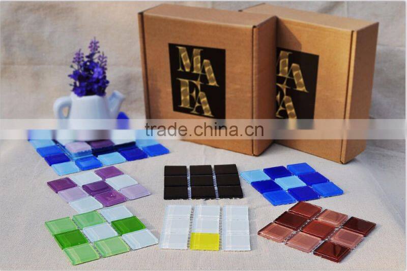 Mesh Mounted Coaster crystal glass mosaic cup Home decorative item