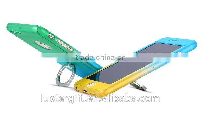 3 in 1 Phone Case with Rotating Ring Kickstand Tempered Glass Screen protector 360 Full body Cover Case for iPhone 6 6S
