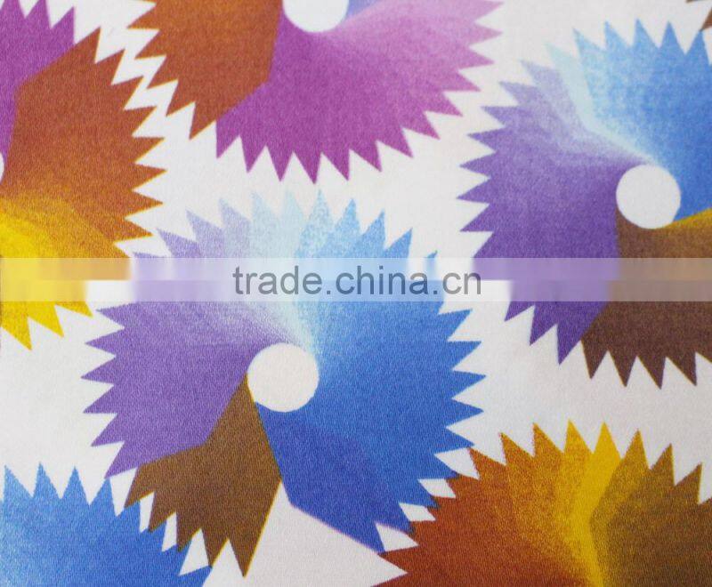 spandex cotton satin geometric printed cotton fabric
