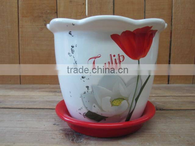 Ceramic Kitchen Serving Dish Tray with Wood Frame