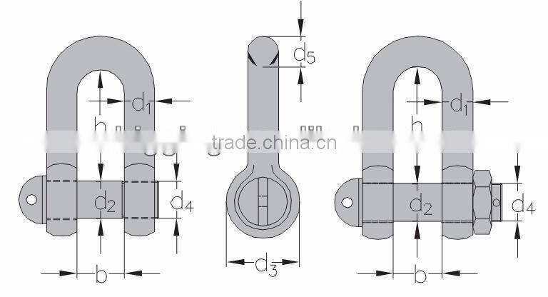 Din82101 eu type bolt d shackle