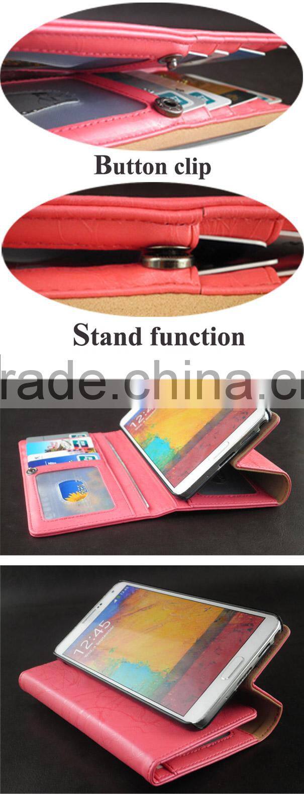 Multifuntional leather wallet cell phone accessory for samaung women pink low price china mobile phone cover