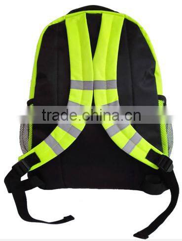Large Capacity Bag;Fluorescence Green Cool Special Safe Design Reflective Backpack;School Bag High Visibility Backpack