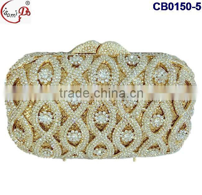 CB0150(1-10) 2016 new design hot sale elegant and luxury Rhinestones African Handbag with Variety of styles