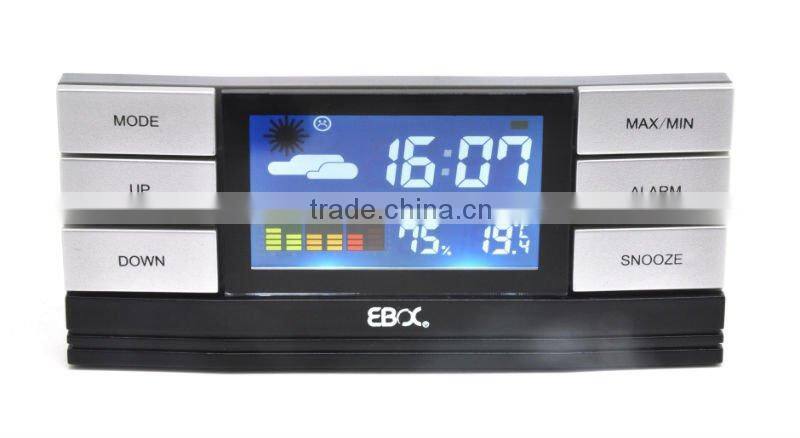2014 New promotional color display radio controlled with temperature and calendar alarm clock