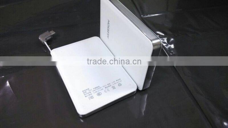 2015 best selling electronics Multi-function Accessory With Bulti-in Cable Mobile Power Bank 5000mah