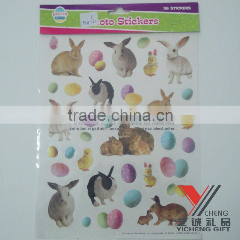 Animal Rabbit Design Window Decorate Static Cling Stickers