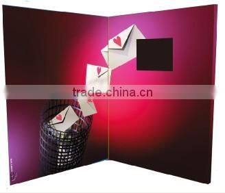 2016 most popular souvenir 5"lcd screen greeting card,digital video greeting card ,hard cover video book