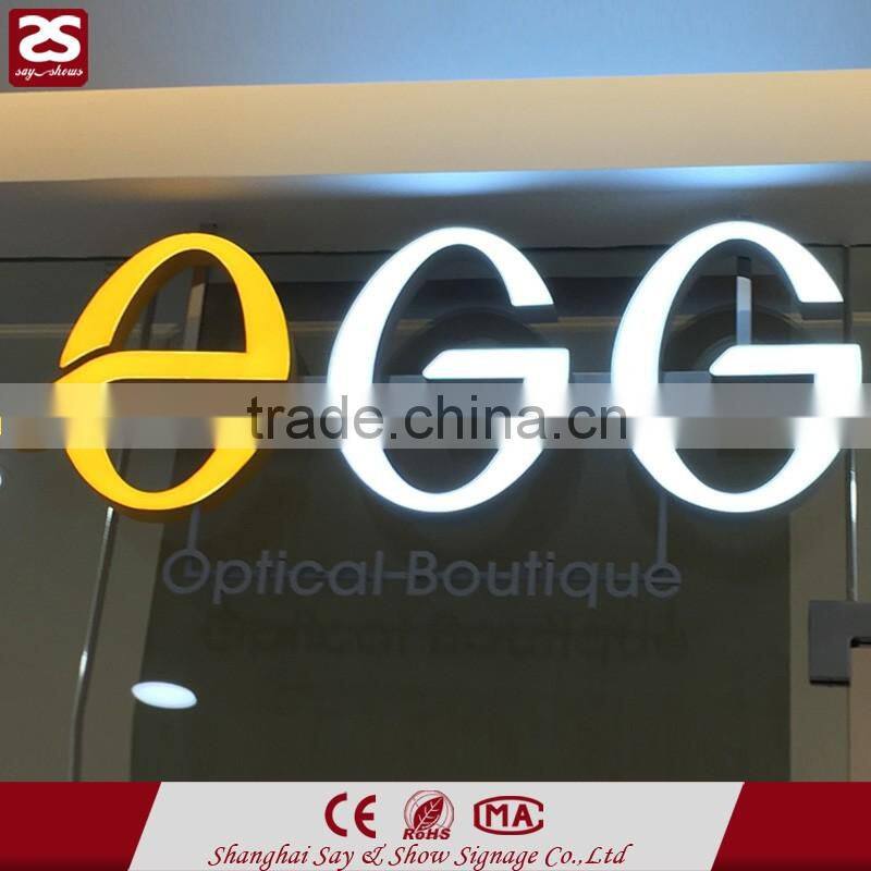 Good price frontlit resin letter led signboard shop plaque signage logo