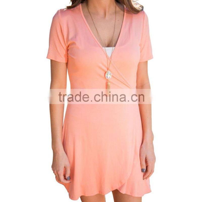 woman dresses new summer 2016 short sleeve shirt dress cotton chiffon fabric Fluqi Appare