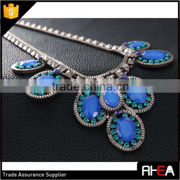 2015 Hot Selling Fashion Statement Necklace,Gun Metal Color