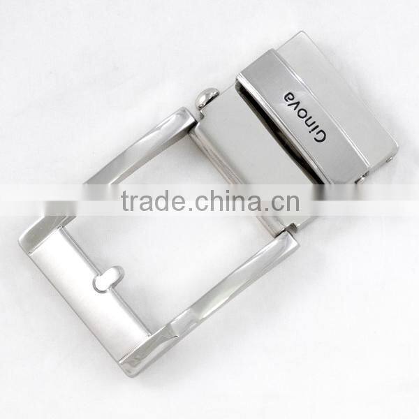 Stainless steel silver adjustable white gold quick release belt buckle