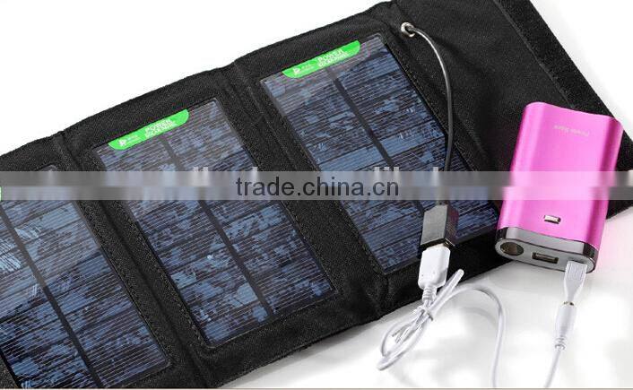 High Efficient 5W Foldable Solar Panel & Battery Charger