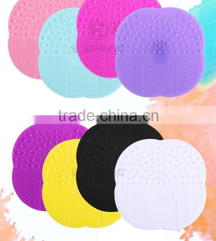 Mini Cosmetic Brush Washing Scrubber with Suction Cup Silicone Makeup Brush Cleaning Pad