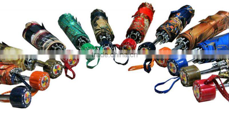 High Quality Mix 12 Designs 22inch 10k 3 Fold Satin Leopard Print Umbrella