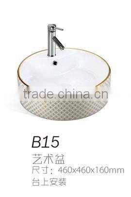 C35 Popular sanitary ware ceramic black basin, design counter top basin