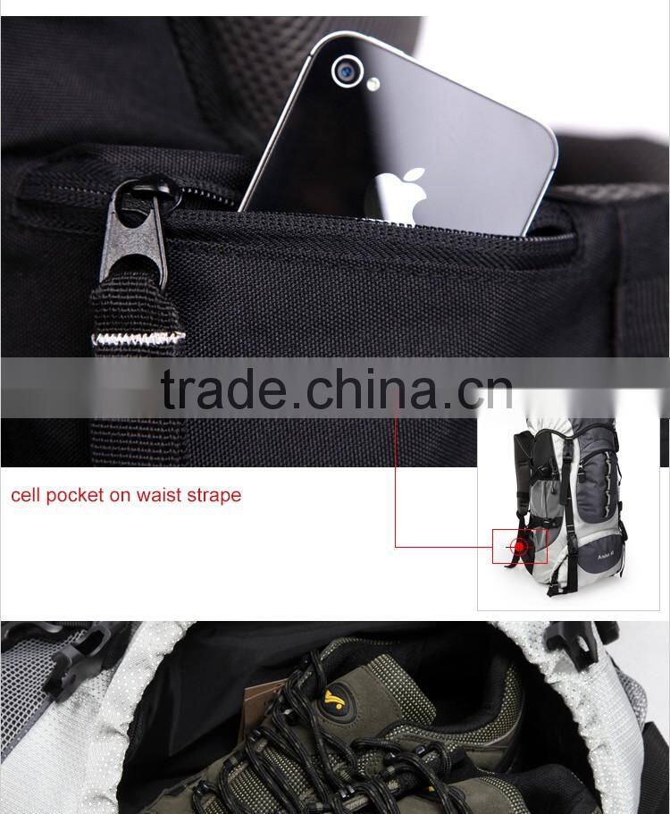 Waterproof polyester camping hiking backpack china