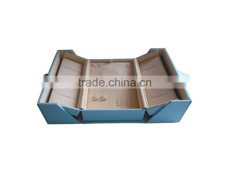 High Quality Blue Leather Jewelry Gift Paper box