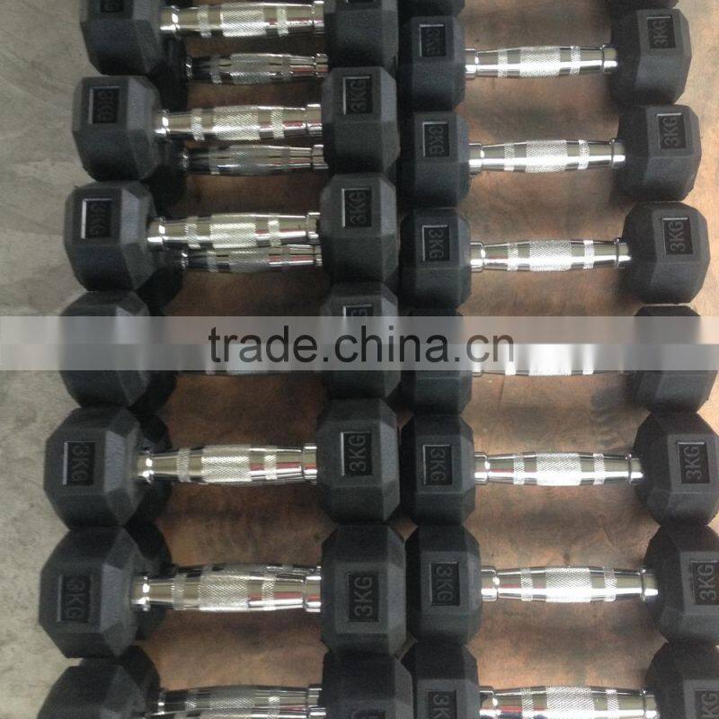 Hex Rubber Dumbbell