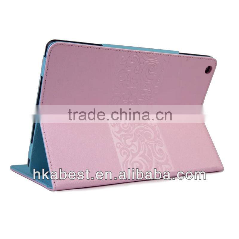 Flower design pu leather case for ipad air,leather case for 9.7 inch tablet pc
