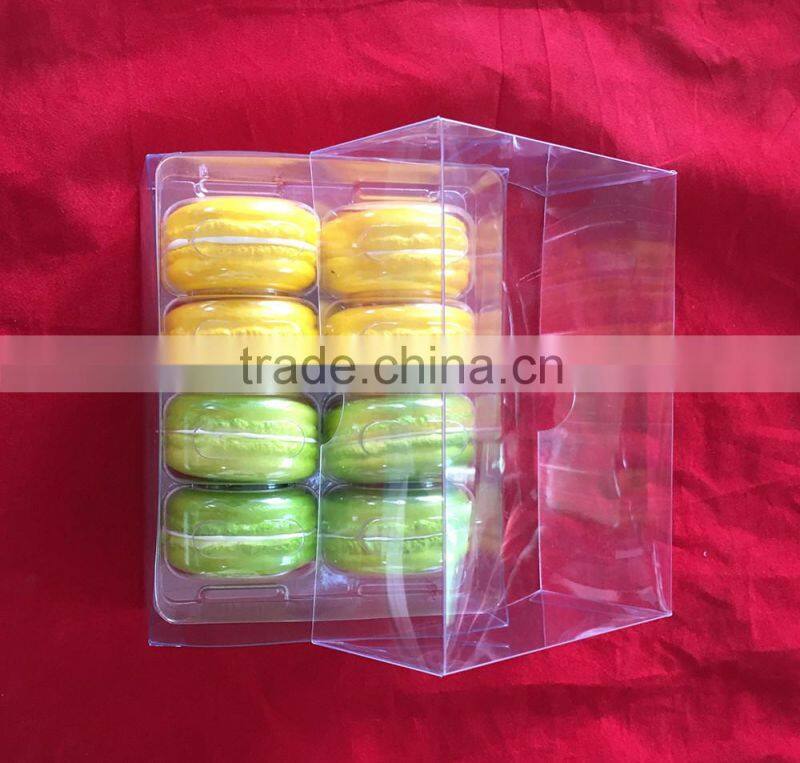 8 pcs food pack clear plastic macaron box printed with PET inner food trays food industrial use and grade plastic type 5 macaron