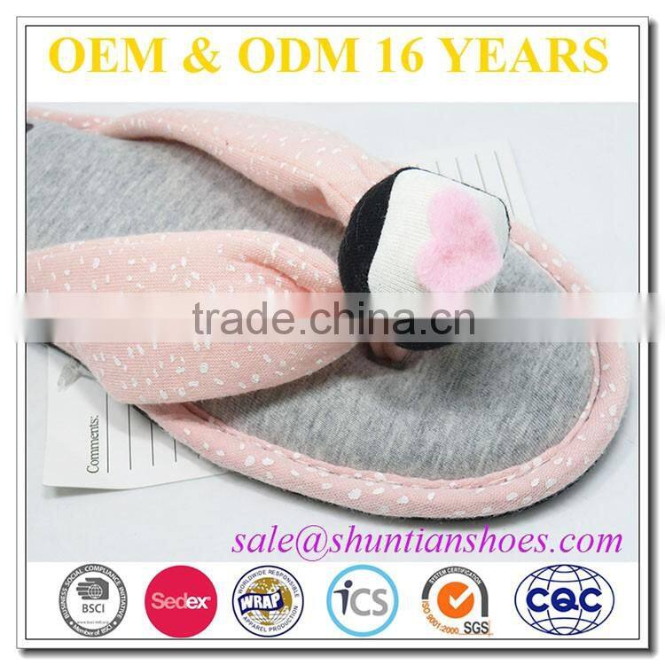 2016 lovely pink heart cheap women flip flops in China