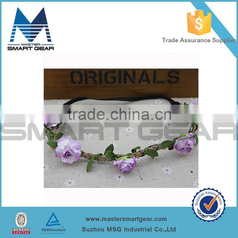 Girls Flower Fairy Bohemian Braid Wedding Beach Tiara Crown hair headband beige