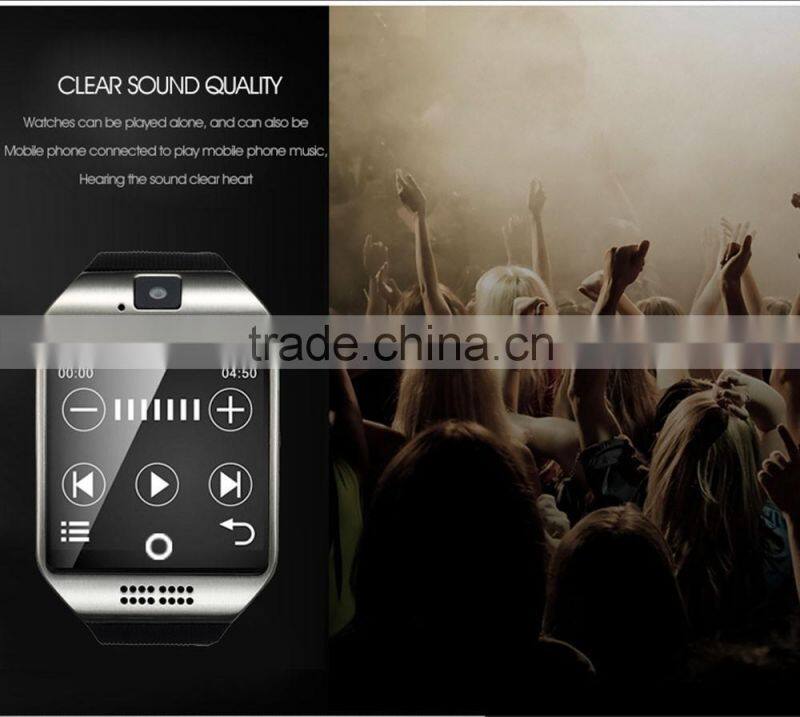 2016 Smart Watch Q18 Bluetooth Wearable Curved Screen Touch High Quality Support For Android and IOS Phone Wristwatch
