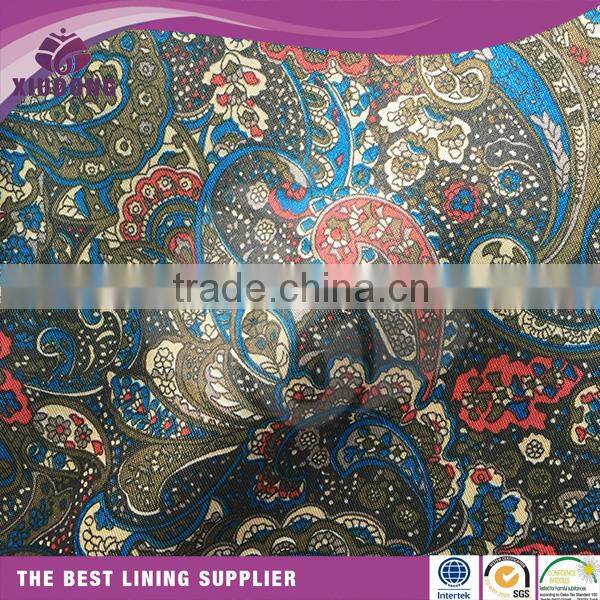 higt quality polyester 190t 210T TAFFETA lining fabric for bags clothing lining taffeta poly satin print fabric lining textile