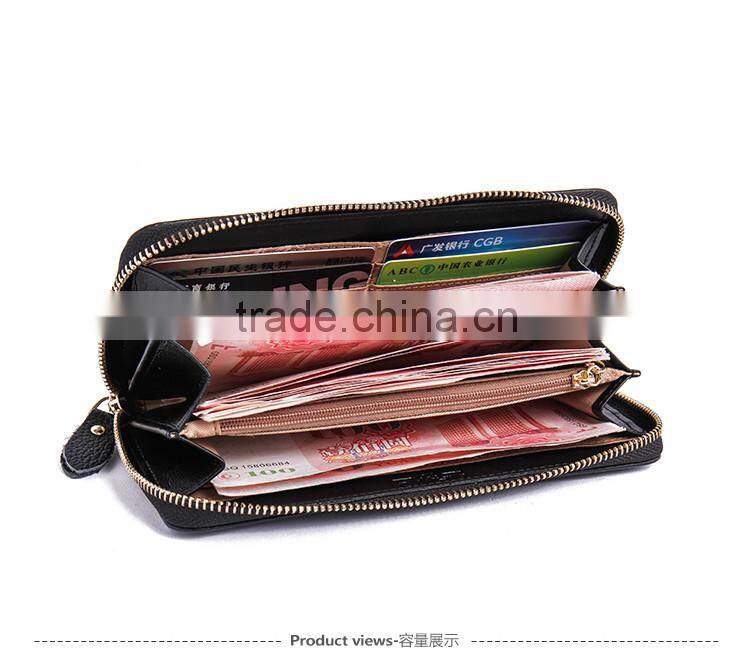 designer leather clutch wallets long purse zipper for women