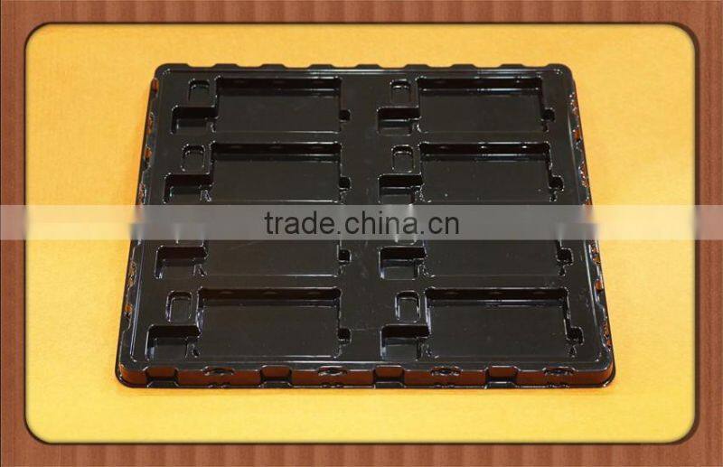 wholesale high quality luxury blister insert with flocking,PS flocking tray for personal care