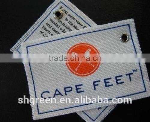 silk screen printing red cotton hangtag