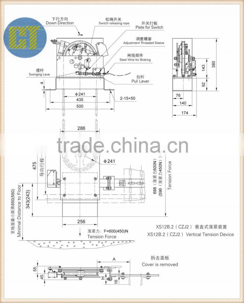 XS12B BI-Directional Speed Governor in elevator machine room