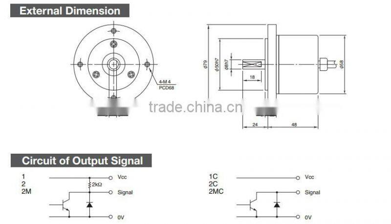 OEK-50-2HC 50ppr japan cnc shaft incremental rotary encoder