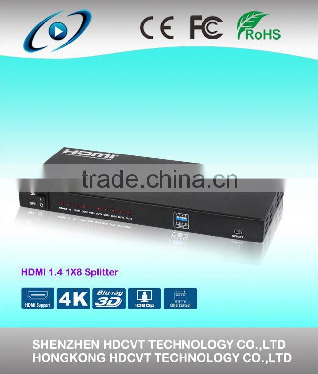 1 input 8 output support 3D 1080P hdmi splitter 1x8 , 2015 Newest