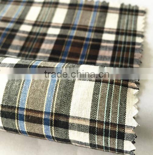 40*40 100%cotton stock plaid yarn dyed fabric
