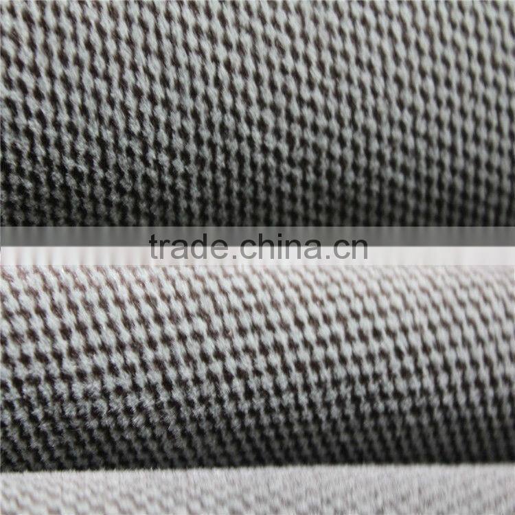 soft 100% polyester small check fabric for sofa, velour fabric, striped upholstery fabric, car seat cover fabric, bag fabric