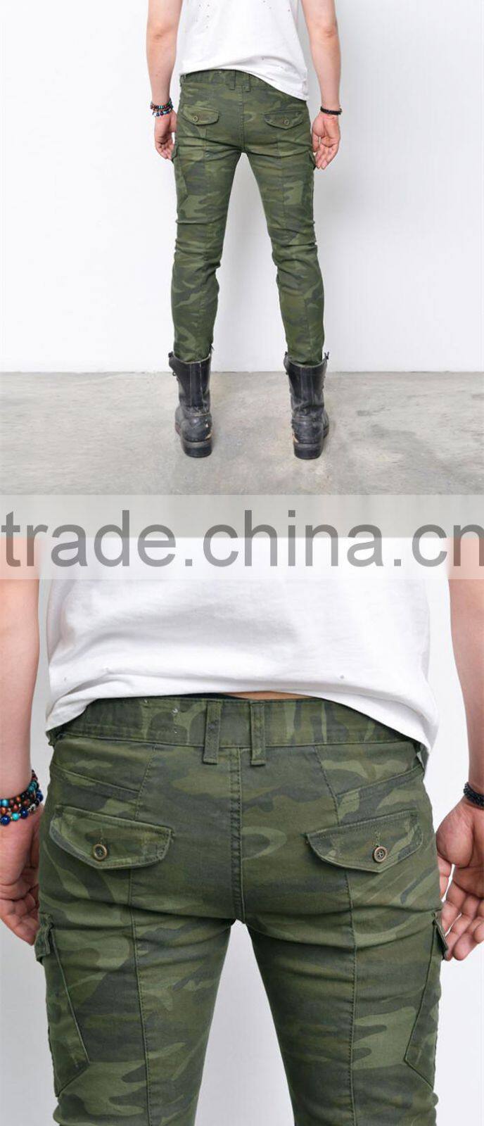 Rugged Camouflage Slim Cargo Biker Pants (LOTG093)