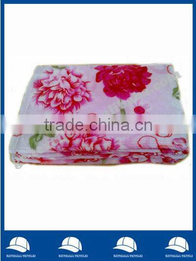 Super Warm High Quality Flower Printed Coral Fleece Blanket