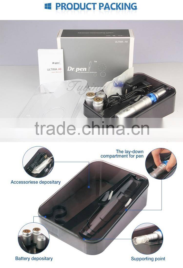 New rechargeable Dr.pen A6 Wireless Derma Pen with 2 battery dr.pen