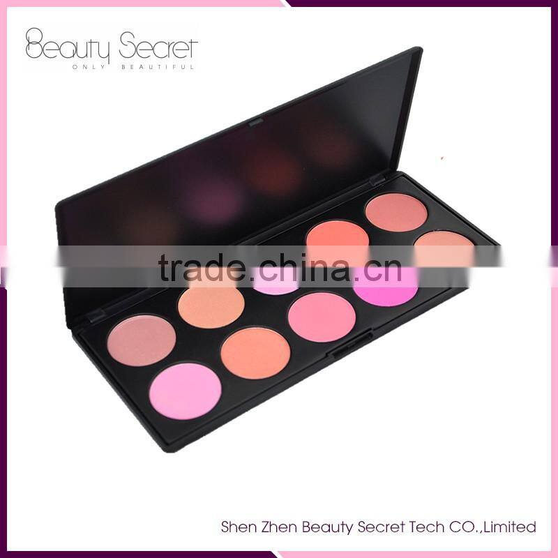10 color cute cheek blush makeup palette private label