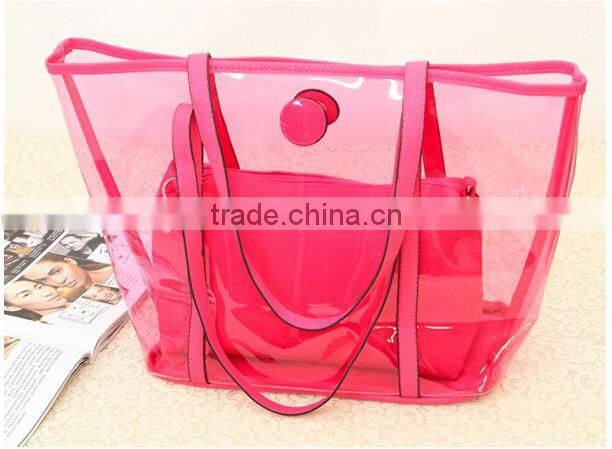 Wholesale Cheap Ladies Jelly Transparent Handbag Organizer Shoulder Bag
