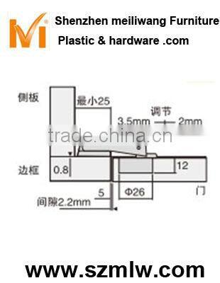 90 degree mini door hinge