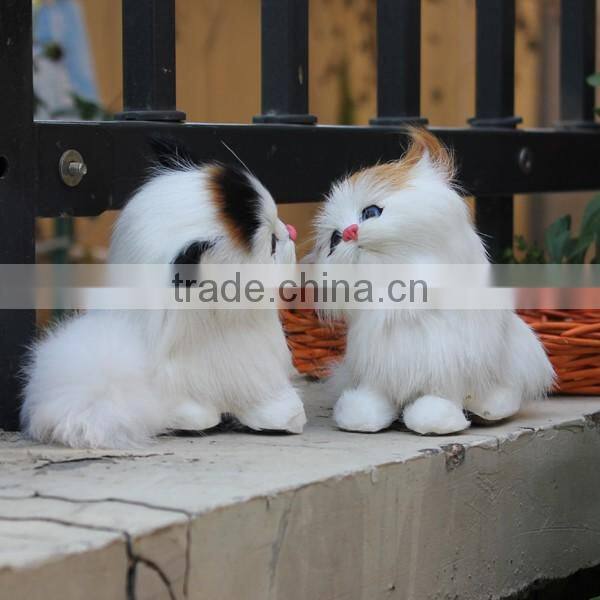 decorative animal statues animated decoration lifelike cat plush toy