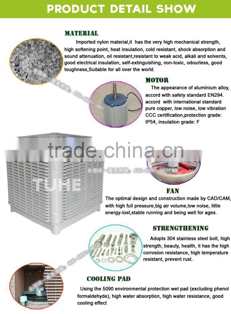 Roof mounted evaporative air cooler