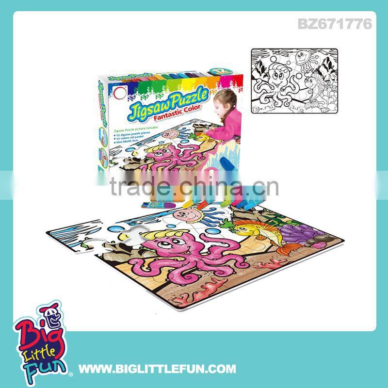 Drawing educational toy,doodle toys jigsaw puzzle with crayon