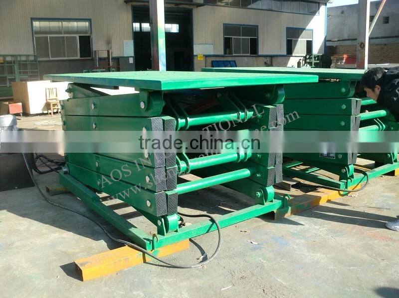 3Tons Capacity 5m Height Stationary Scissor Goods Lift With Big Platform 6*3m