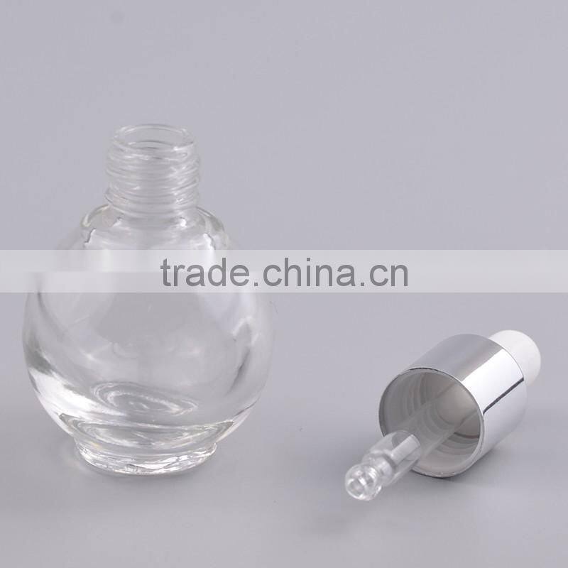 2016 new design empty glass essential oil bottles with aluminum dropper cap